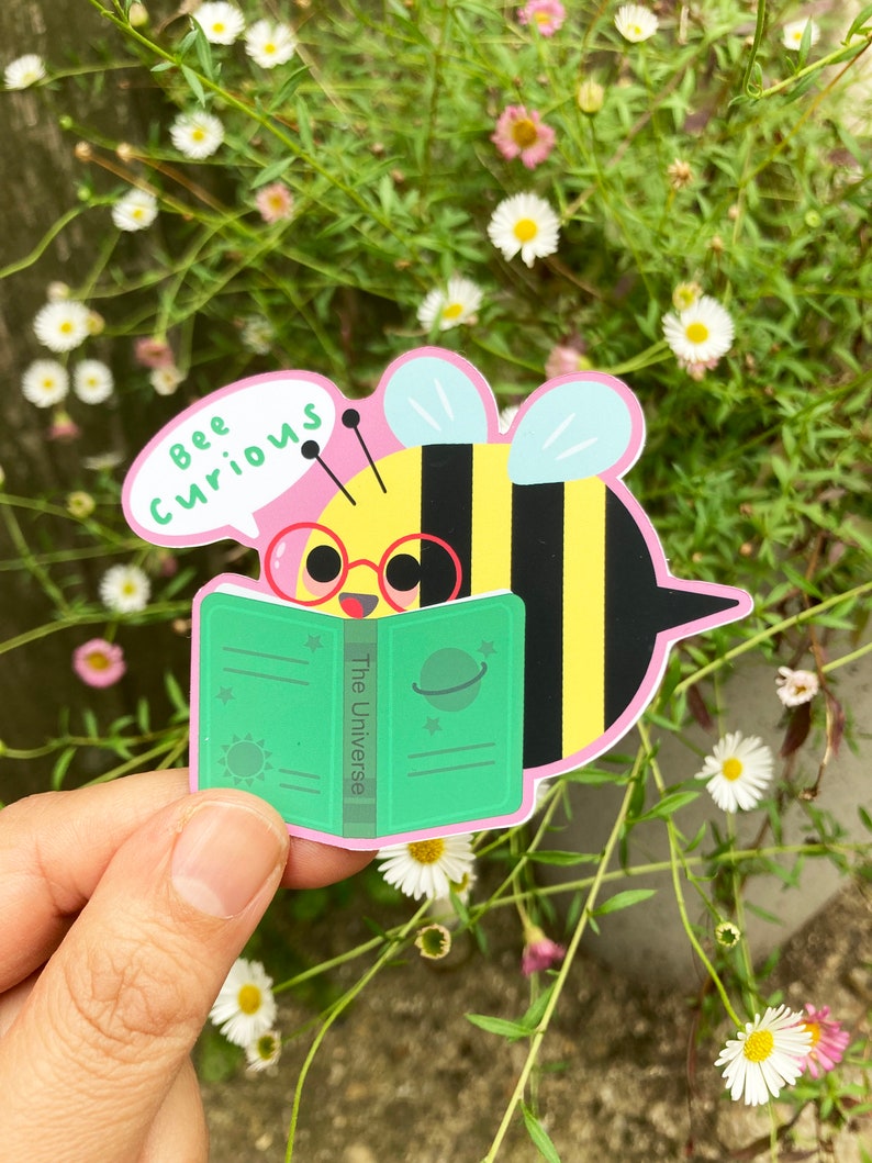 Cute Bee Sticker-Kawaii Stickers-Kawaii Decal Planners and Journals-Positivity Self Love Sticker-Waterproof Vinyl Sticker-Reading Stickers image 8