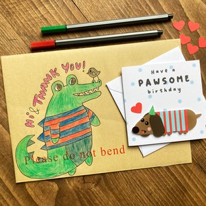 Birthday Card for Her Cute Handmade Birthday Card Funny Pun Birthday Card for Her Mum/Wife/Daughter Sausage/Dachshund Birthday Card image 10