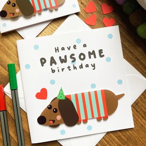 Birthday Card for Her Cute Handmade Birthday Card Funny Pun Birthday Card for Her Mum/Wife/Daughter Sausage/Dachshund Birthday Card image 4