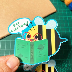 Cute Bee Sticker-Kawaii Stickers-Kawaii Decal Planners and Journals-Positivity Self Love Sticker-Waterproof Vinyl Sticker-Reading Stickers image 7
