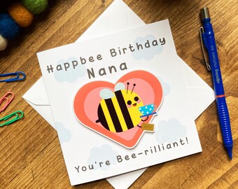 Carte d'anniversaire de grand-mère - carte de joyeux anniversaire pour grand-mère - anniversaire de grand-mère - carte faite main pour grand-mère - carte d'anniversaire pour grand-mère - carte spéciale pour grand-mère/grand-mère