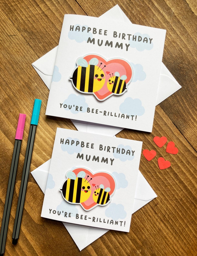 Carte d'anniversaire pour maman/maman carte d'anniversaire de maman carte d'enfants à maman jolie carte faite main pour maman/maman image 2