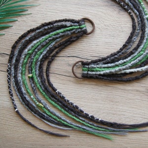 Viking Dreads on hairband Ponytail brown green blonde Synthetic Dreadlocks extensions Ponytail dread extension Faux dreads Cosplay hair