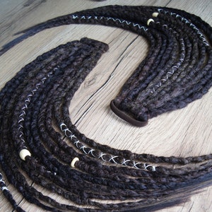 Ponytail Dreadlock Extension Dreadlocks on elastic band Mix brown Dreads Hippie Witchy Pagan Viking Bohemian Boho style