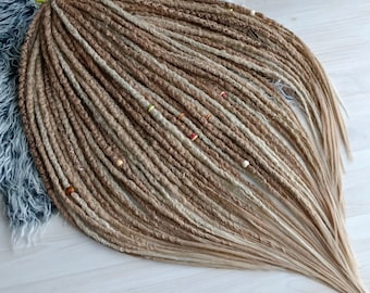 Honey Blonde Synthetic Dreadlock Extensions: Boho Faux Dreads