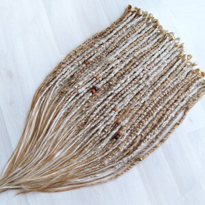 Synthetic Blonde Dreadlock Extensions Crochet Double Ended or Single Ended Dreads Custom Fake Full set DE SE