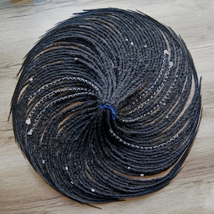 Raven Black Faux Dreads Handmade Witchy Viking Inspired Locs Single Double Ended Goth Boho Dark Fantasy Hair Accessory