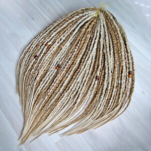Synthetic Blonde Dreadlock Extensions Crochet Double Ended or Single Ended Dreads Custom Fake Full set DE SE