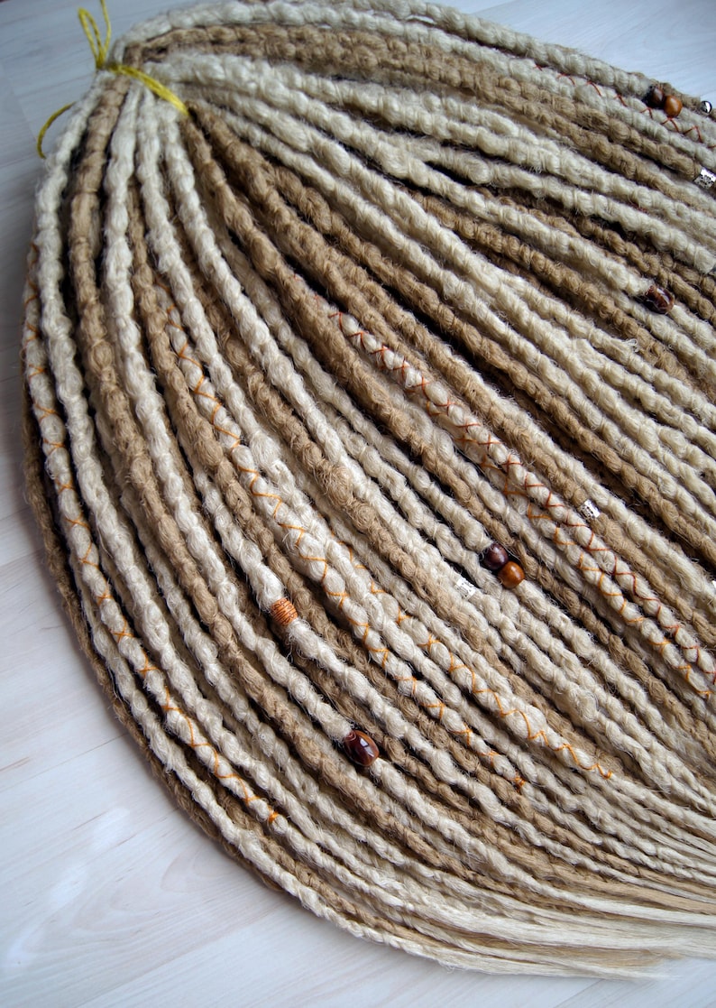 Synthetic Blonde Dreadlock Extensions Crochet Double Ended or Single Ended Dreads Custom Fake Full set DE SE