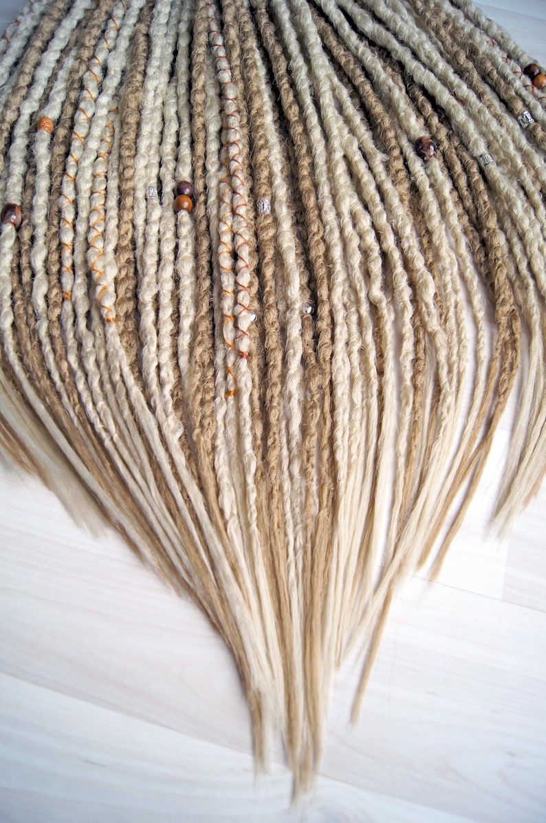 Synthetic Blonde Dreadlock Extensions Crochet Double Ended or Single Ended Dreads Custom Fake Full set DE SE