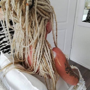 Synthetic Blonde Dreadlock Extensions Crochet Double Ended or Single Ended Dreads Custom Fake Full set DE SE