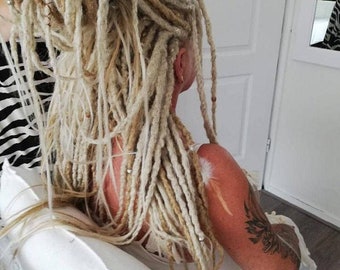 Synthetische Blonde Dreadlockverlängerungen Crochet Double Ended or Single Ended Dreads Custom Fake Full set DE SE
