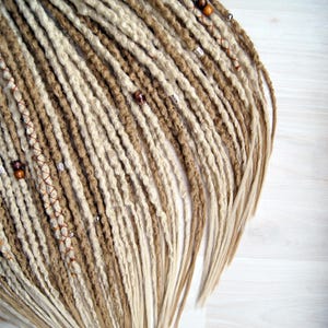 Synthetic Blonde Dreadlock Extensions Crochet Double Ended or Single Ended Dreads Custom Fake Full set DE SE