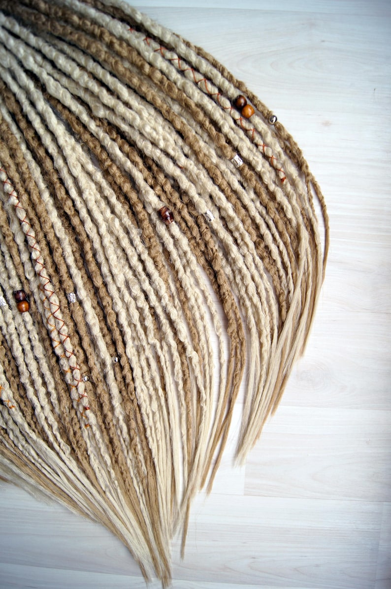 Synthetic Blonde Dreadlock Extensions Crochet Double Ended or Single Ended Dreads Custom Fake Full set DE SE