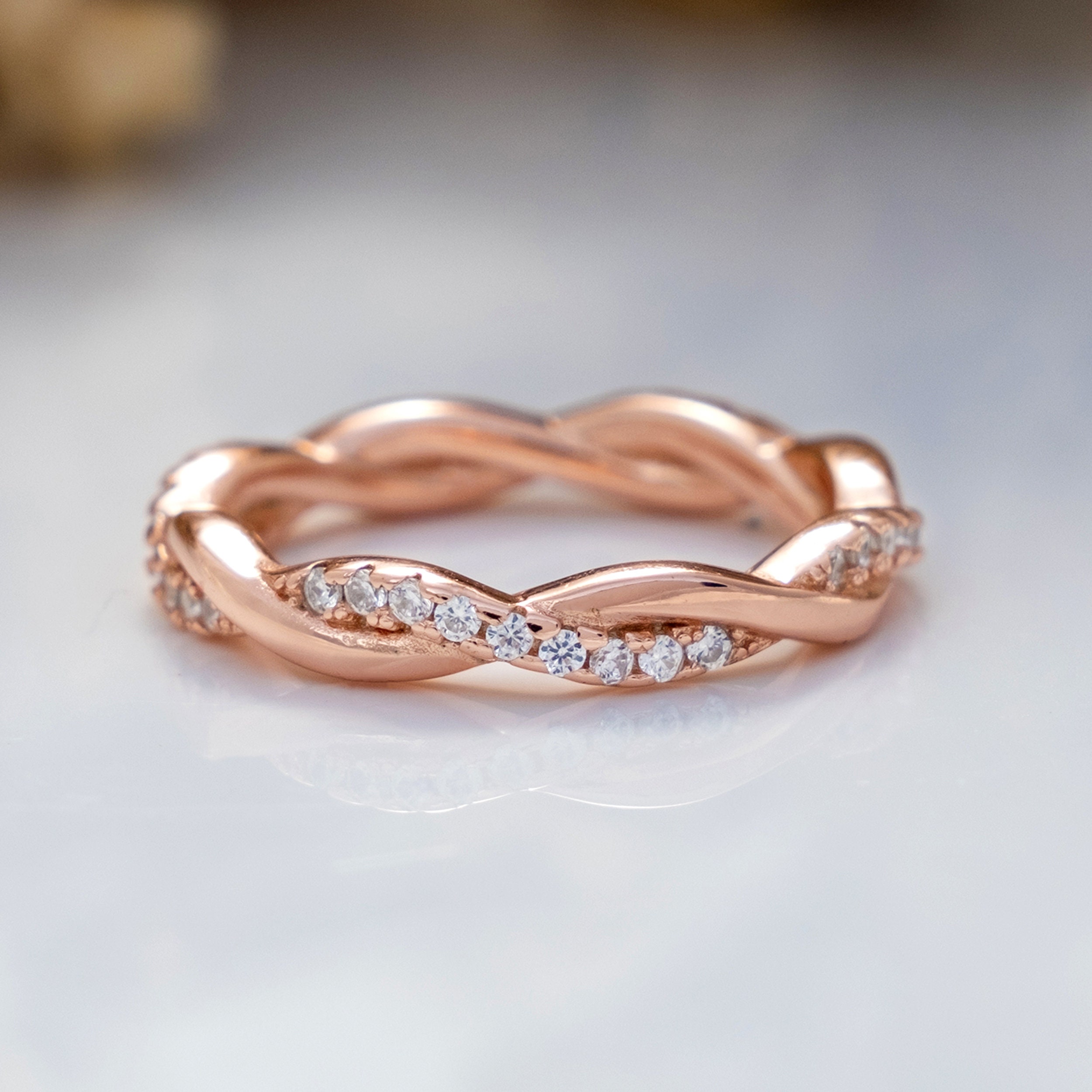 Infinity Wedding Bands Women, Engagement Ring Gift, Twisted Rope ...