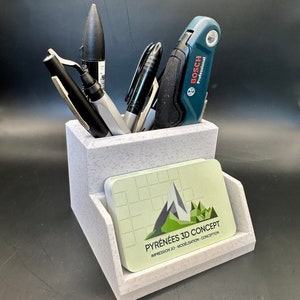 Porte-stylo avec Support de Carte de Visite intégré