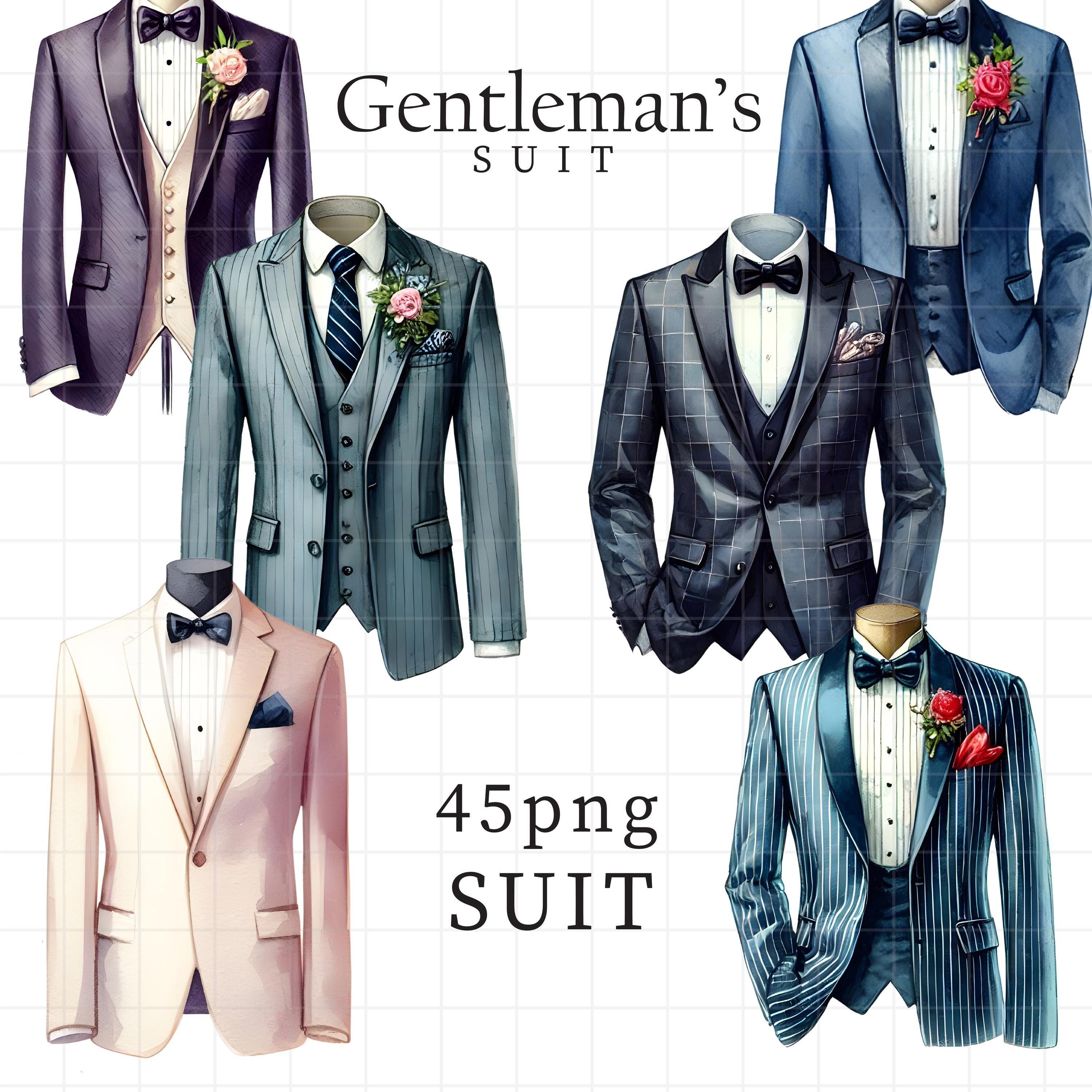 Gentleman Suit clipart, aquarel pak png, smoking clipart, schoenen,  stalknecht, bruidegom kleding, vrijgezellenfeest, pak en stropdas, digitale  download - Etsy België, image size:3000x3000