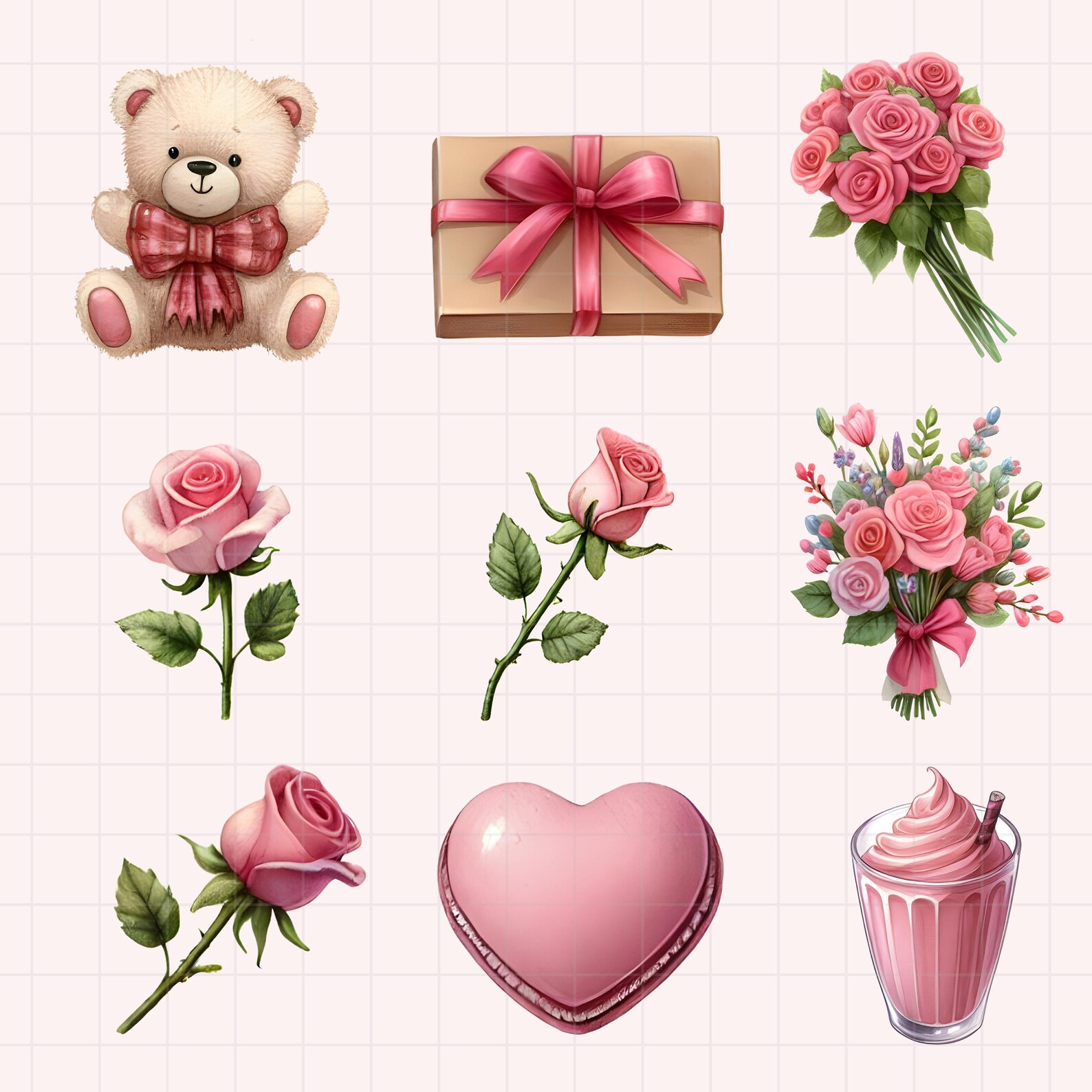 Sweet Valentine Clipart, Watercolor Valentines Day Clipart Bundle ...