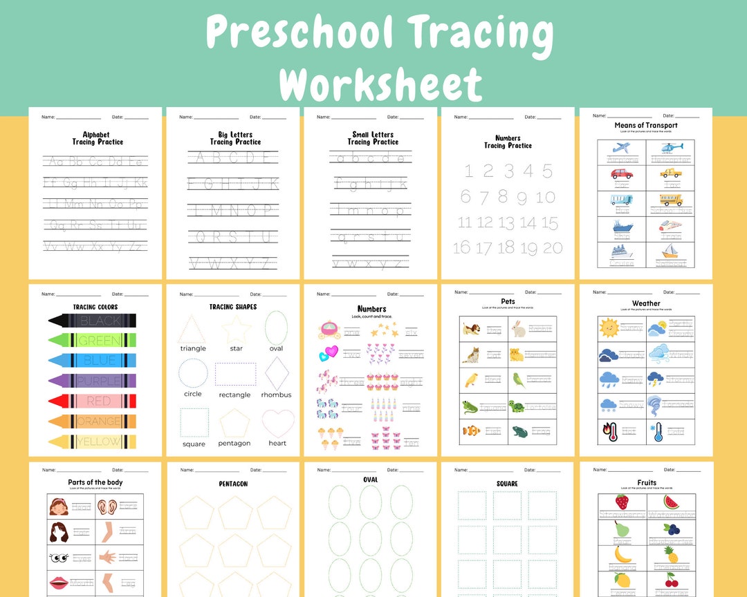 Preschool Printable Tracing Worksheet, Toddler Learning Materials ...