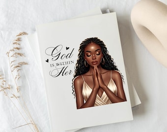 27 Praying Black Girl Clipart Bundle, Woman of faith, African American Religious Clipart Collection, Afro Christian Women Crafts and Journal