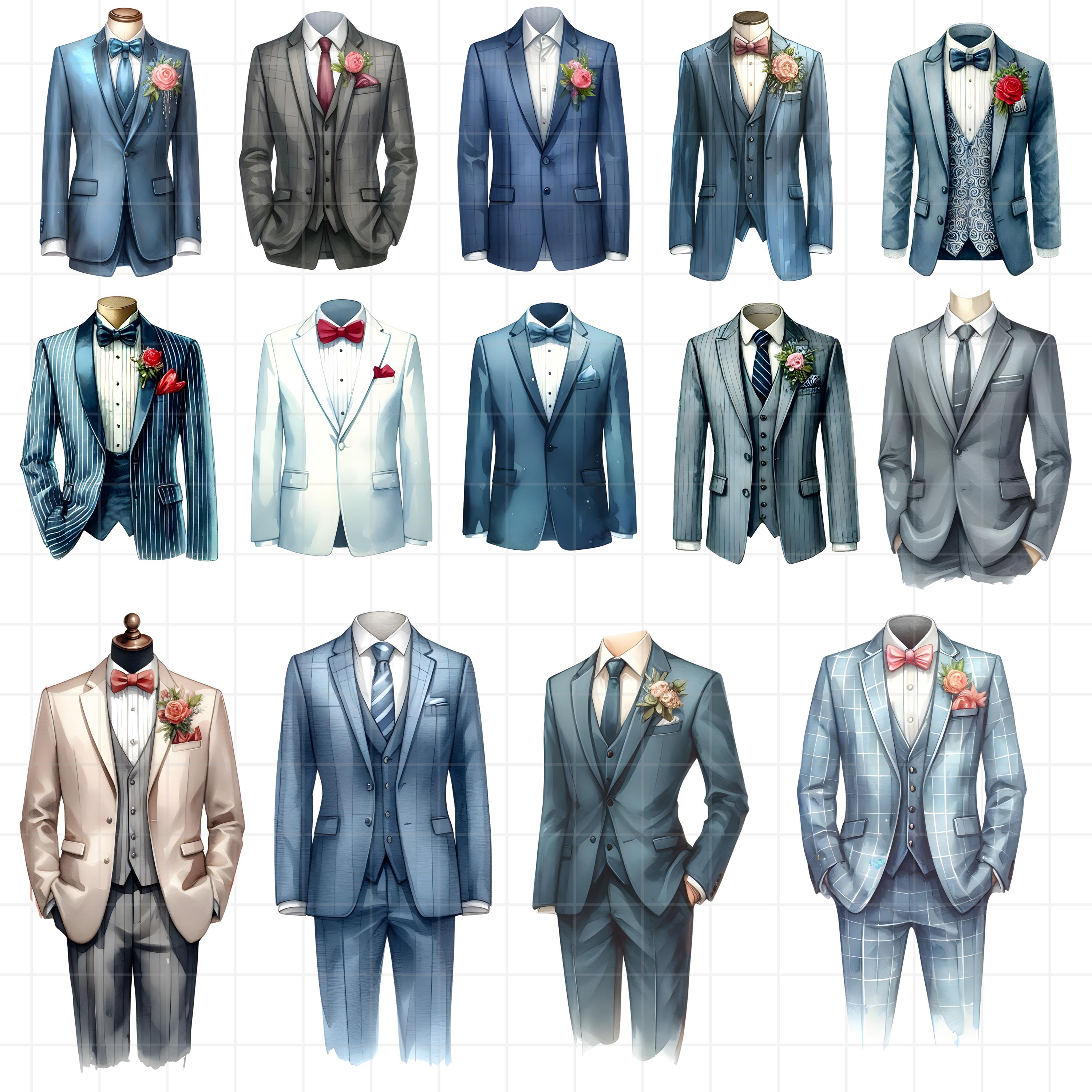 Gentleman Suit clipart, aquarel pak png, smoking clipart, schoenen,  stalknecht, bruidegom kleding, vrijgezellenfeest, pak en stropdas, digitale  download - Etsy België, image size:3000x3000
