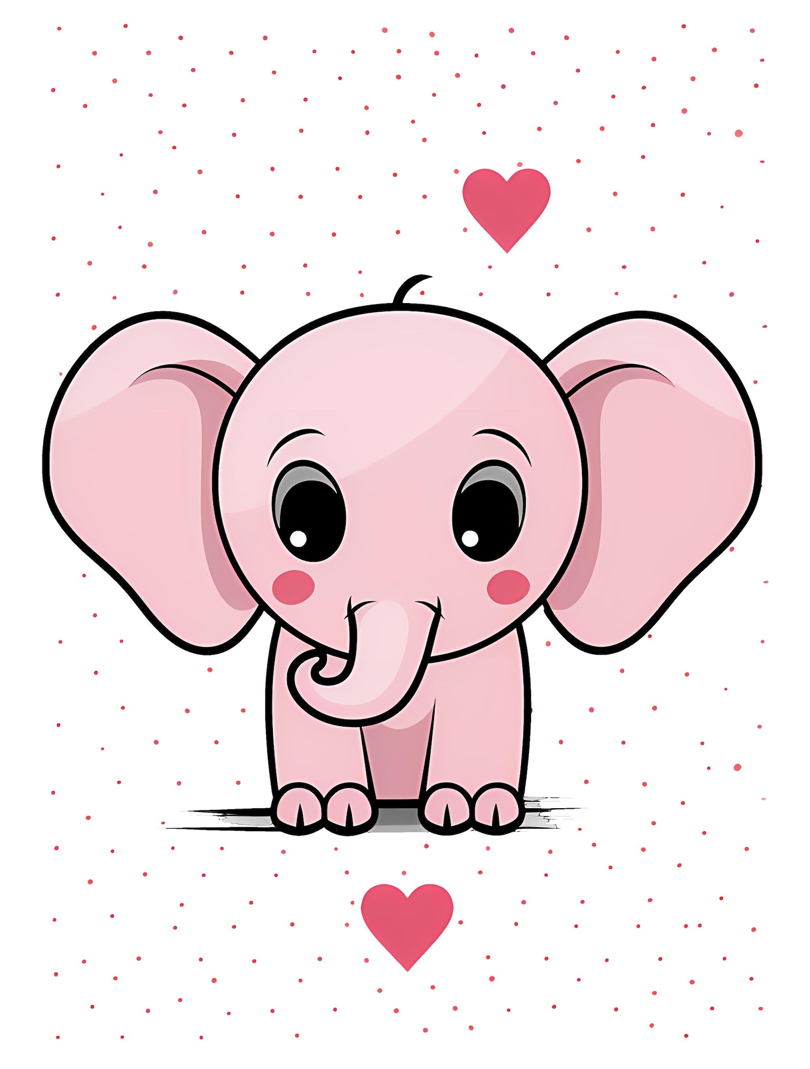 Cute Pink Elephant Watercolor PNG Clipart Pink Elephant Etsy