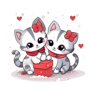 Clipart PNG acquerello gattino di Natale, clipart gatto divertente, set di carte gattino felice, clipart design sublimazione, clipart vacanze, commerciale