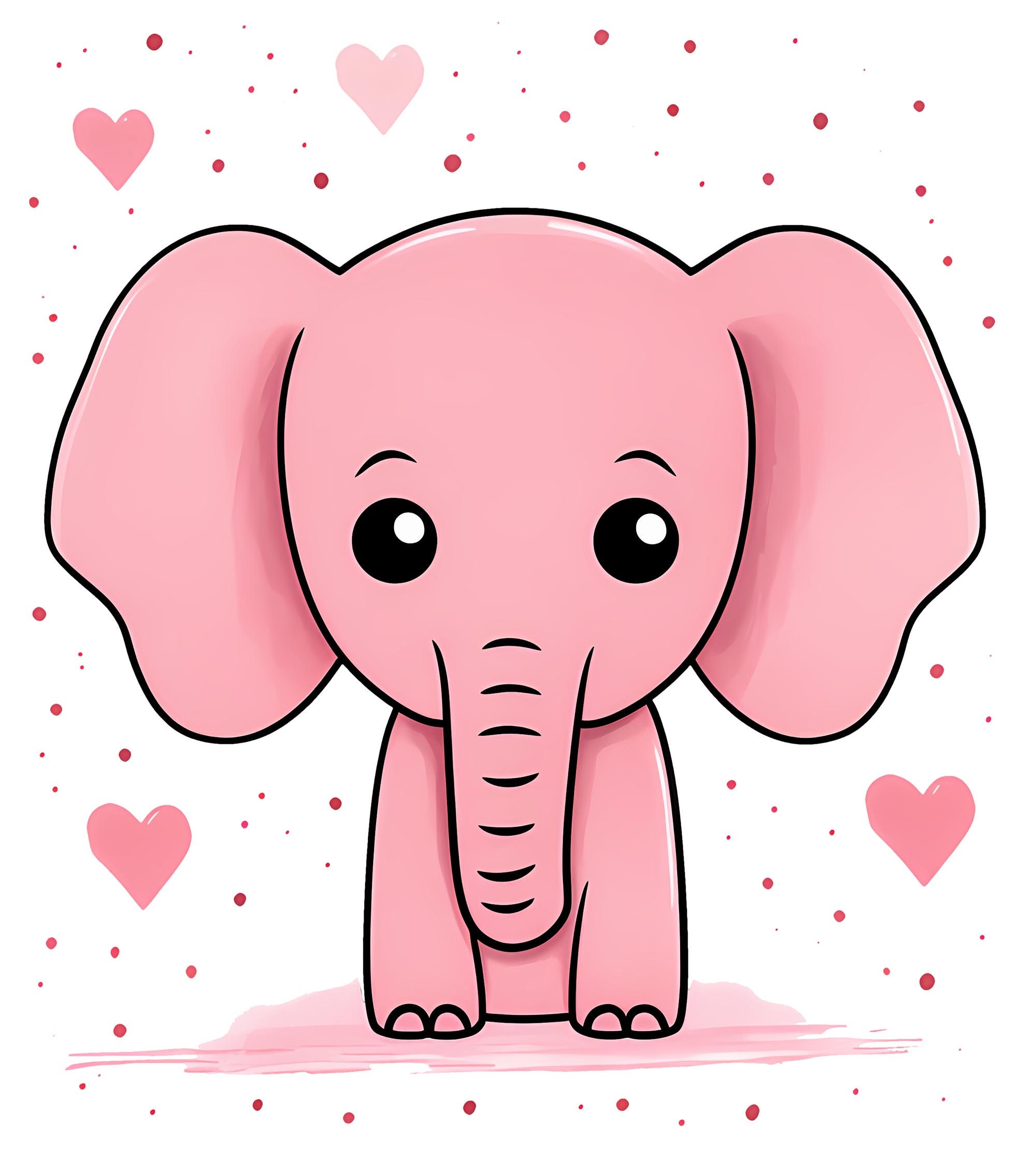 Cute Pink Elephant Watercolor PNG Clipart Pink Elephant Etsy