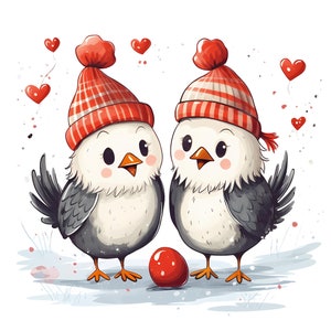 Pacote de clipart PNG aquarela de frango feliz, conjunto de cartões de Natal de frango, decoração de berçário, chá de bebê, conjunto de cartões românticos, clipart de animais de fazenda