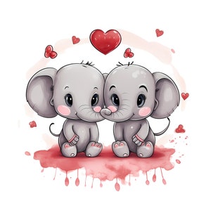 Glückliche Elefanten Aquarell PNG Clipart Bundle, Baby Elefant Illustration Set, niedliches Baby Tier Set, Scrap Book, Baby Shower, Kinderzimmer Dekor