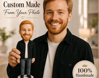 Custom bobblehead, Handmade 3D Clay Sculptures, His anniversary gift, birthday gift
