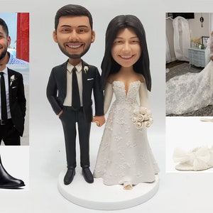 Wedding cake topper wedding topper bobble head Custom cake toppers for wedding keepsake wedding figurine Personalized wedding gift