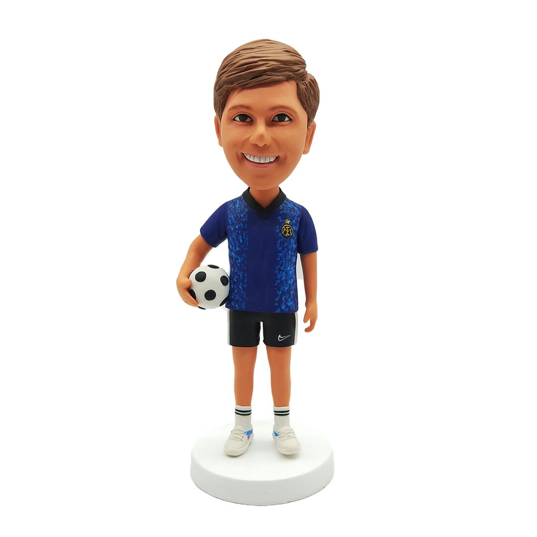 Red Jersey Soccer Player Bobblehead - Male Footballer Gift