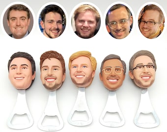 Custom Face Bottle Opener, Wedding Bottle Opener, Bridesmaid and Best Man Gifts, Bartender Gifts, Wine Bottle Stopper, Beer Bottle Opener