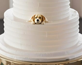 Custom Pet Dog Birthday Cake Topper, Personalized Pet Cat Wedding Cake Topper, Dog Wedding Party Statue, Pet Birthday Cake Topper Sculpture