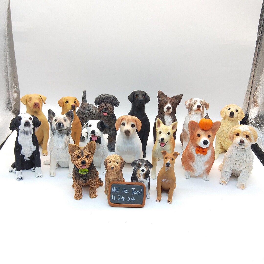 Custom Dog Wedding Cake Topper, Personalized 3D Clay Pet Figurine, Cat ...