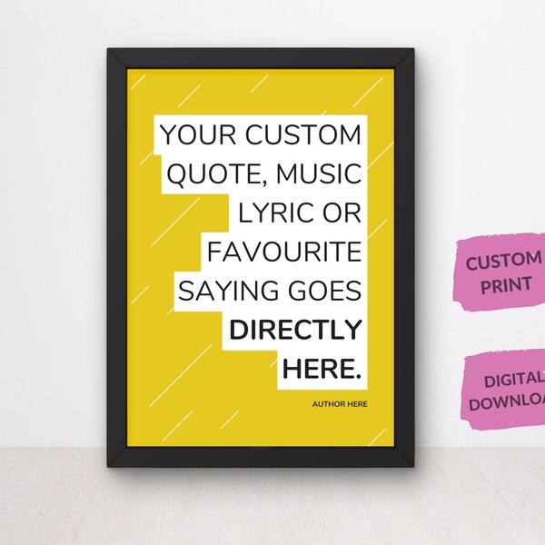 Custom Text Print, Custom Quote Print, Custom Song Lyric Print, Favourite quote print, digital download