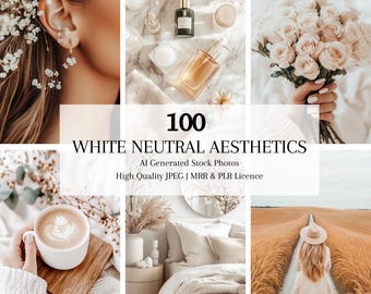 Wit Neutraal Esthetisch Stockfoto's Afbeeldingen Lifestyle Instagram-rollen Meisje Anonieme digitale marketing MRR PLR Minimale brandingfotografie
