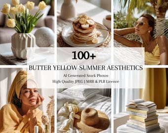Butter Yellow Faceless Aesthetic Stock Photos Minimalist Branding Stock Images for Social Media Instagram Reels Digital Marketing PLR MRR