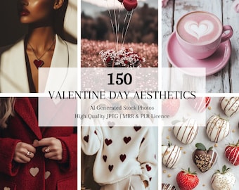 Red Valentine's Day Aesthetic Faceless Stock Photos Bundle for Instagram Reels Vault PLR / MRR Resell Rights Digital Marketing Bundle