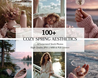 Imágenes de archivo de un estilo de vida primaveral acogedor: estética rosa pastel (MRR/PLR)