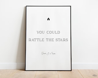 TOG SJM Bokcitattryck | Rattle the Stars | Throne of Glass-serien | Bokälskarepresent | Affisch