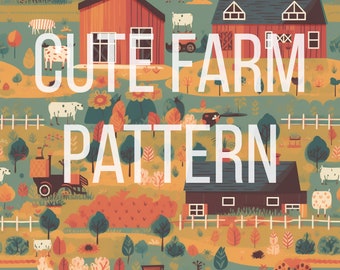 Cute farm Digital Paper - pattern - Seamless farm Pattern, Custom farm Fabric, Printable Scrapbook paper instant download