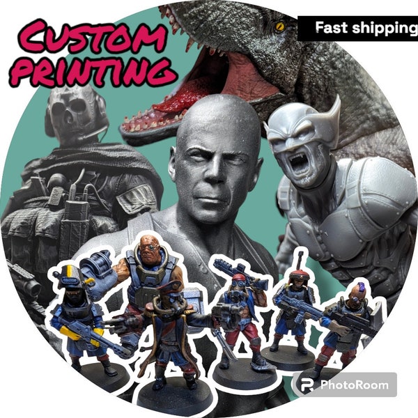 Custom 3D Printing Service - 3D Miniature and Fan Art Printing Service  / Wargaming, Tabletop games, models, 8k Resin, Sci-fi, RPG, dnd