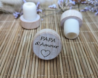 Personalized wine bottle stopper better than cork for recorking (Father's and Mother's Day, amateur, uncle, wedding, grandpa and grandma)