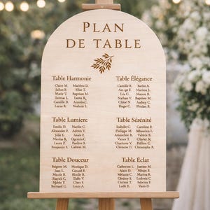 Wooden wedding seating chart sign – large format personalized seating chart for guest receptions (christening, birthday, seminar, parties)