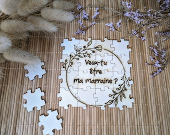 Puzzle annonce événements (pour parrain, marraine, naissance, prénom, voyage, mariage, tonton, tata, papi, mamie, grossesse, papa, parents)