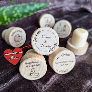 Tappi per bottiglie di vino personalizzati matrimonio (compleanno, battesimo, occasione speciale, regalo per ospiti, nuziale, nozze, feste)