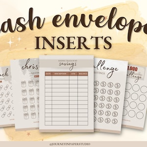 Simple Chic Budgeting Inserts | Cash Trackers | Printable insert | Cash Spending Log | Spending Tracker | Expense Tracker | Cash Envelope
