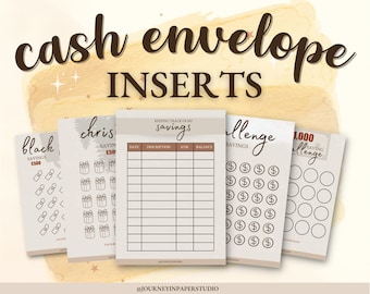 Simple Chic Budgeting Inserts | Cash Trackers | Printable insert | Cash Spending Log | Spending Tracker | Expense Tracker | Cash Envelope
